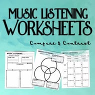 Music Listening Worksheets: Compare & Contrast Digital Resources Thumbnail